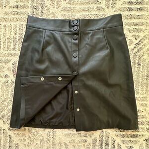 H&M Black Leather Mini Skirt size 12 NWT